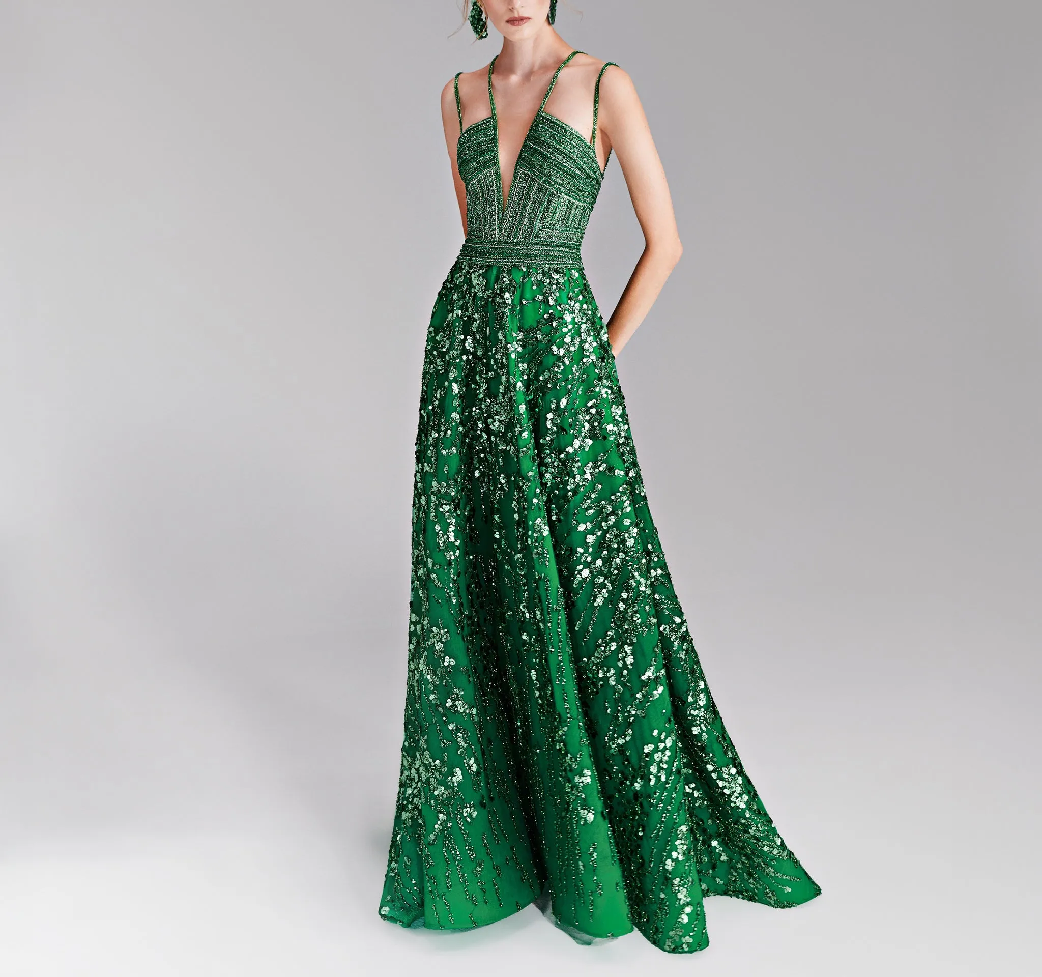 A-Shape Green Dress