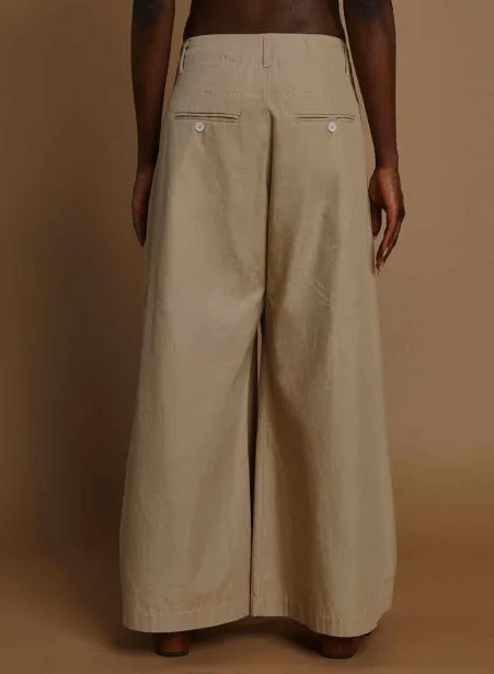 Jejia Wide Leg Trousers in Biscuit
