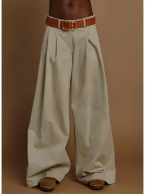 Jejia Wide Leg Trousers in Biscuit