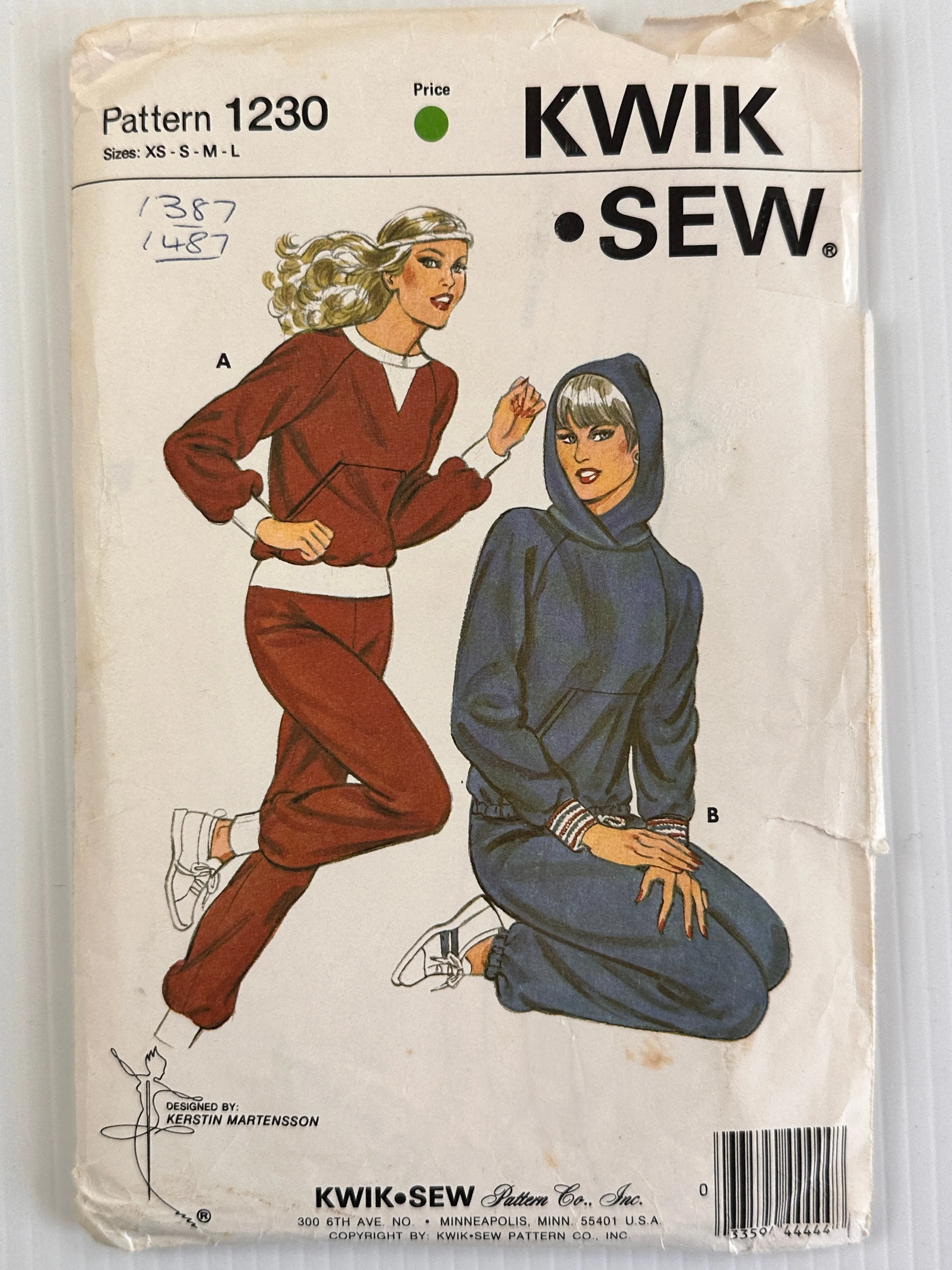 JOGGING SUIT: Vintage Sewing Pattern Kwik Sew 1983 Sz XS-L *1230