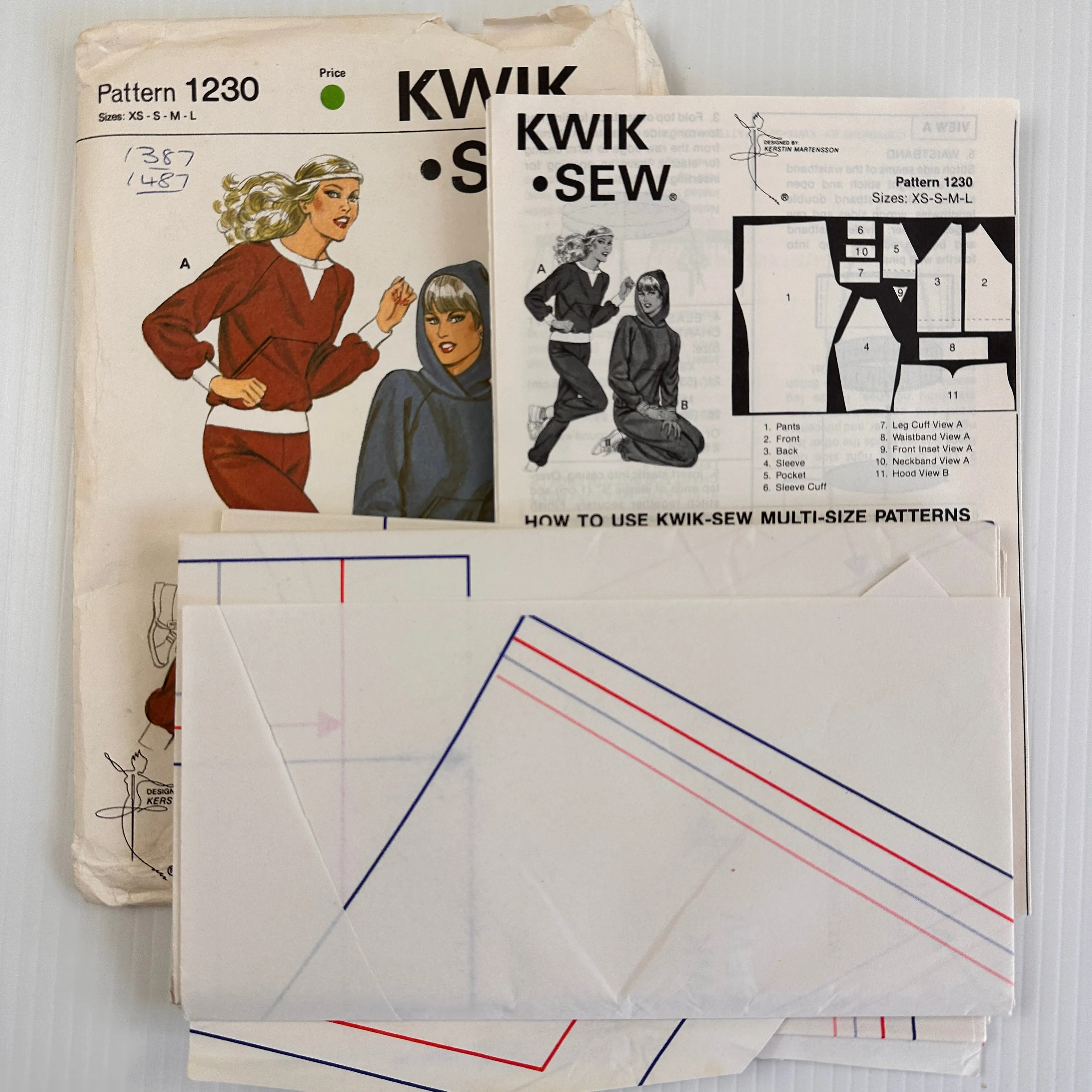 JOGGING SUIT: Vintage Sewing Pattern Kwik Sew 1983 Sz XS-L *1230