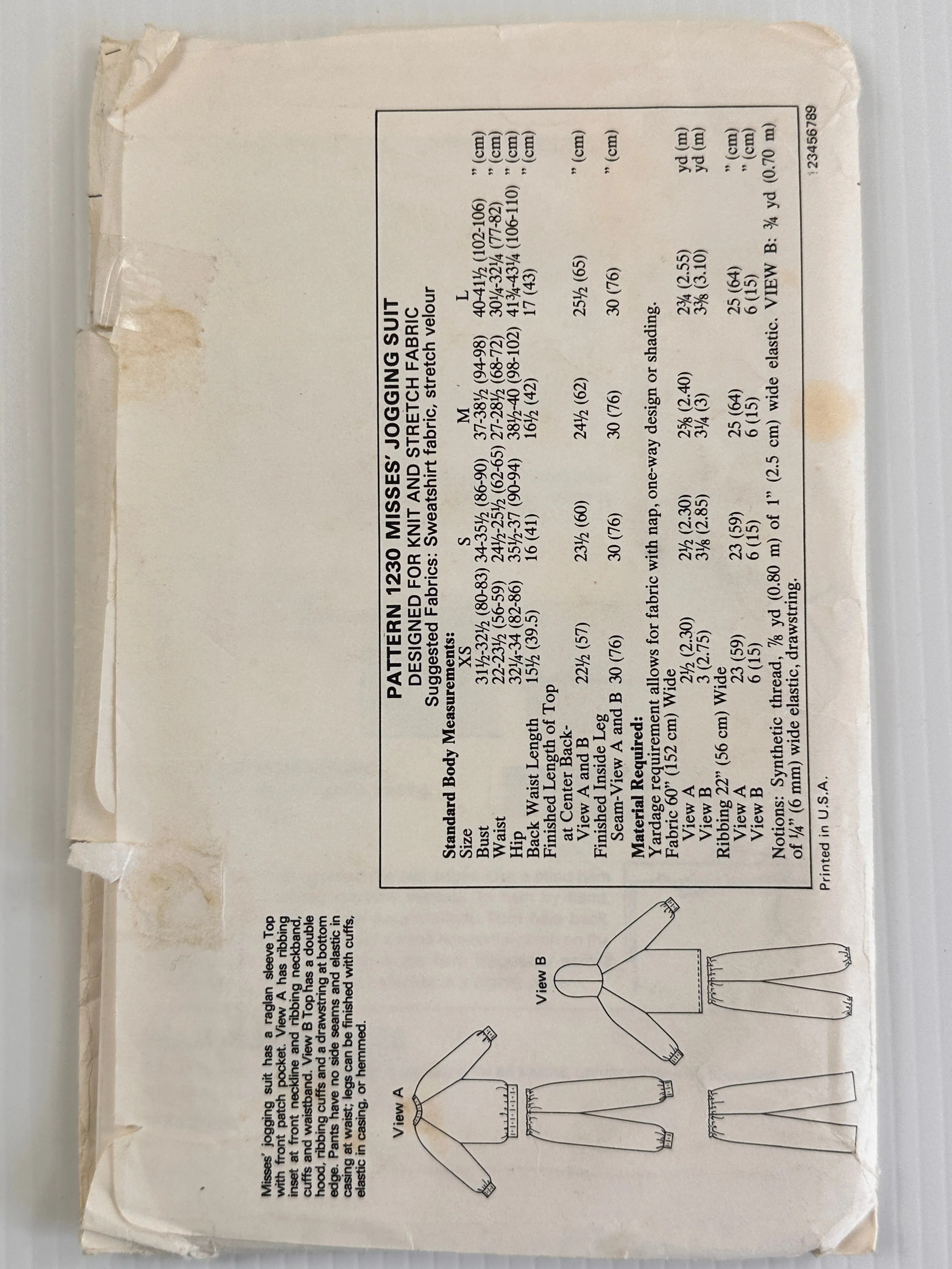 JOGGING SUIT: Vintage Sewing Pattern Kwik Sew 1983 Sz XS-L *1230