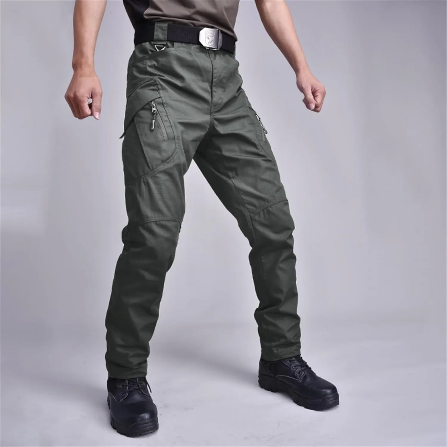 Mens Outdoor Hiking Pants Tactical Military Cargo Pants Slim Fit Waterproof Pant Quick Dry Sweatpants Multi Pockets