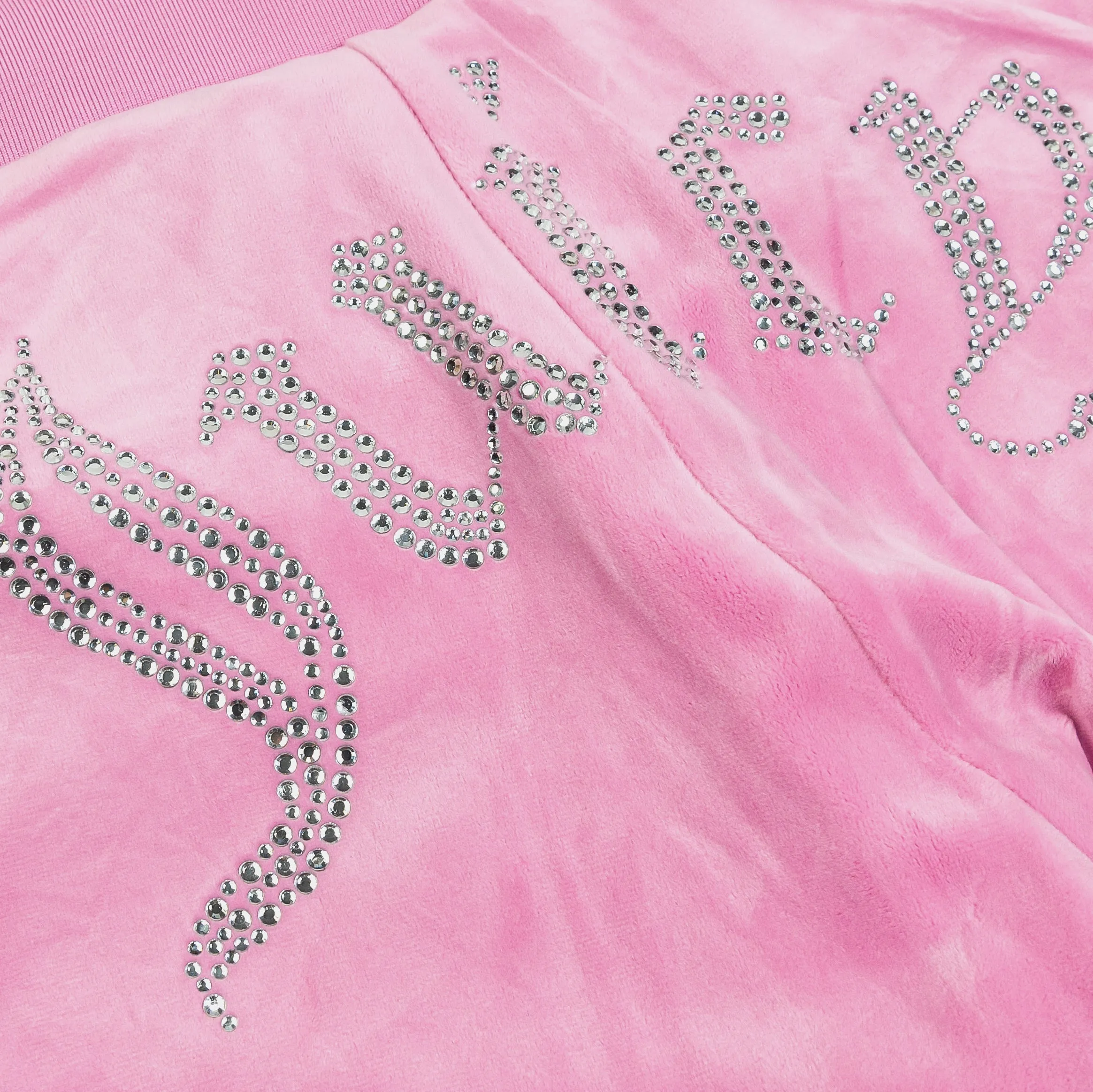 Rose Velour Track Pants for Women - Big Bling Style