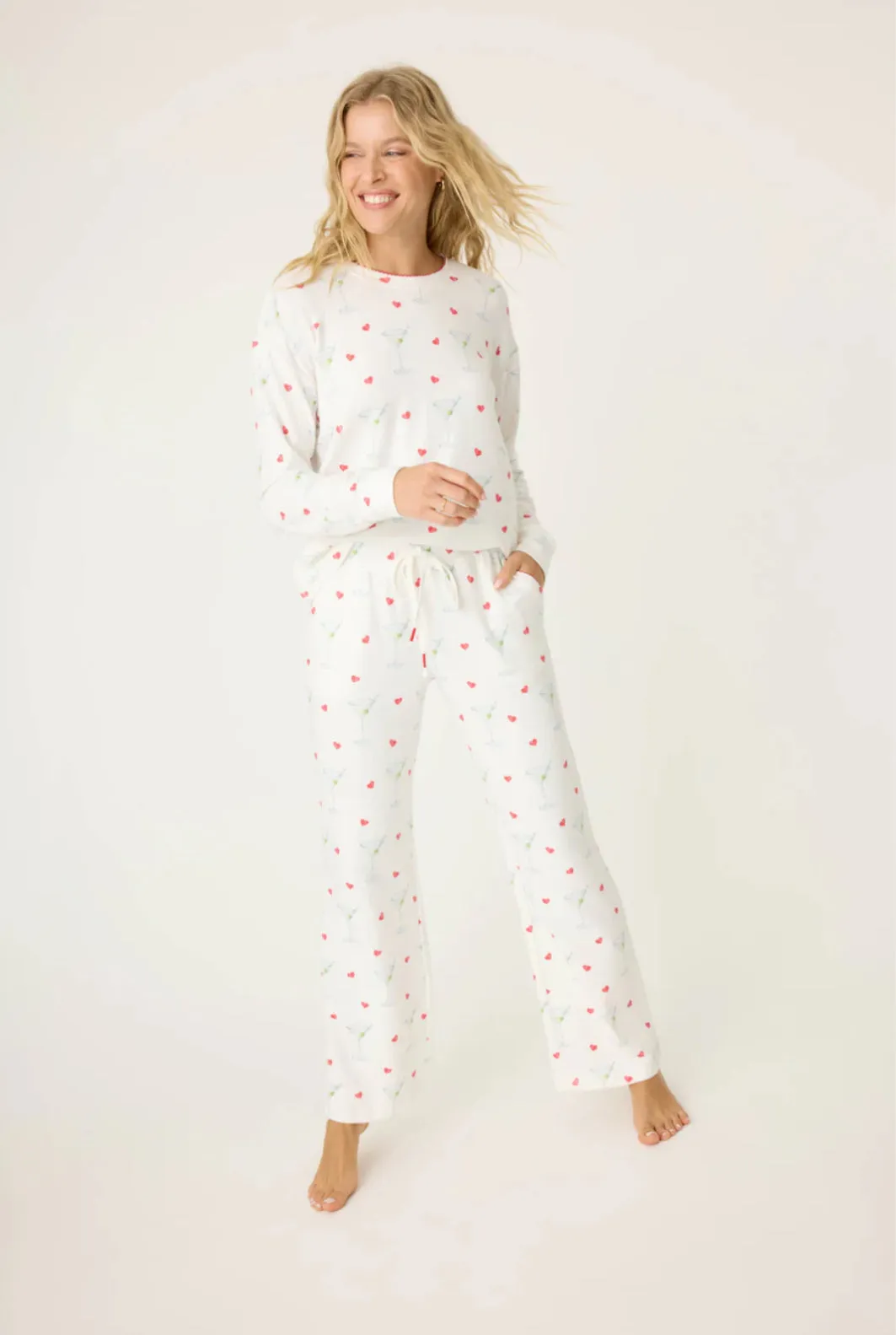 PJ Salvage Festive Holiday Happy Hour Pajama Set for Cozy Winter Nights