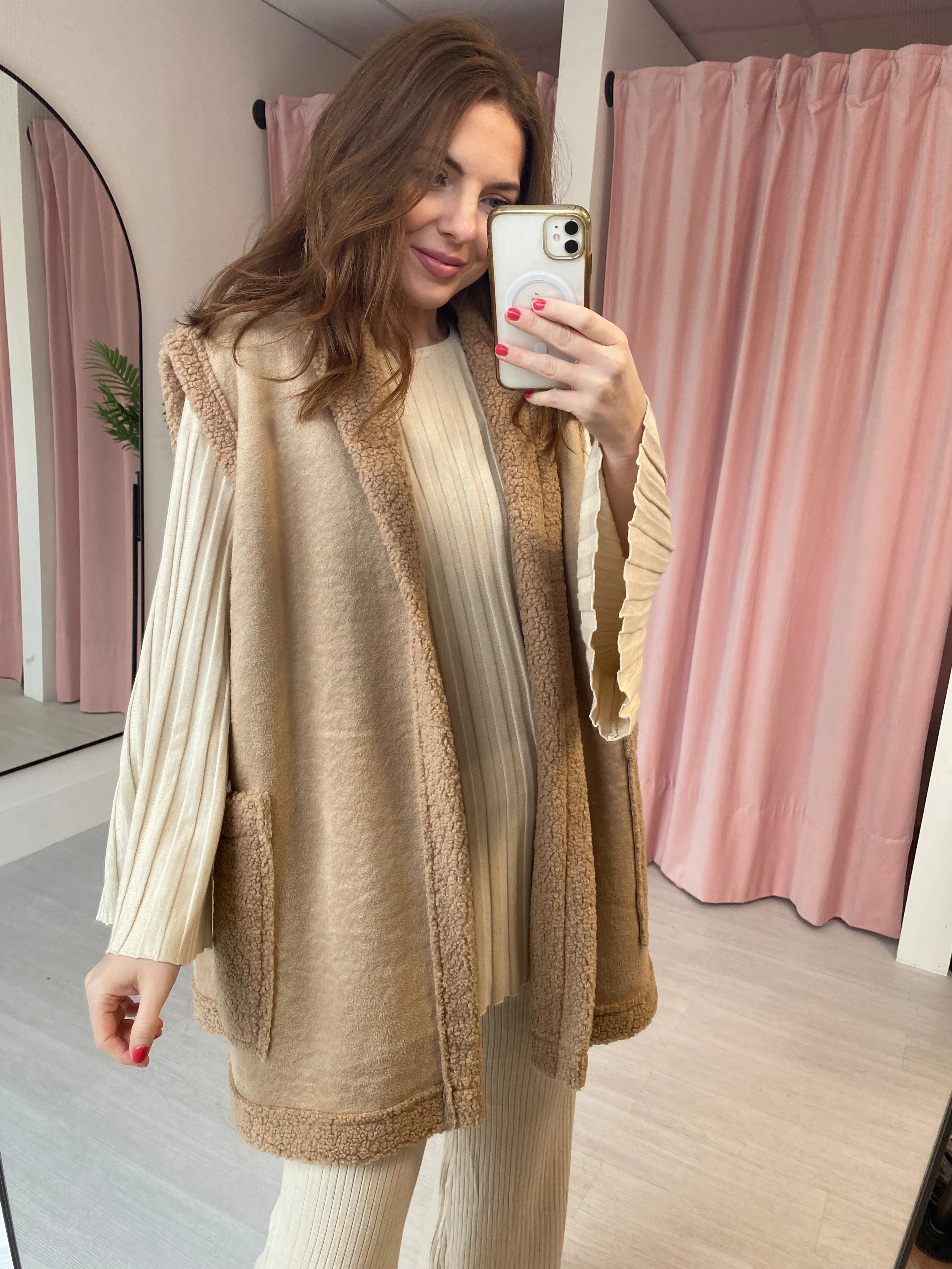 Ribbed Knit Lounge Set - Cream