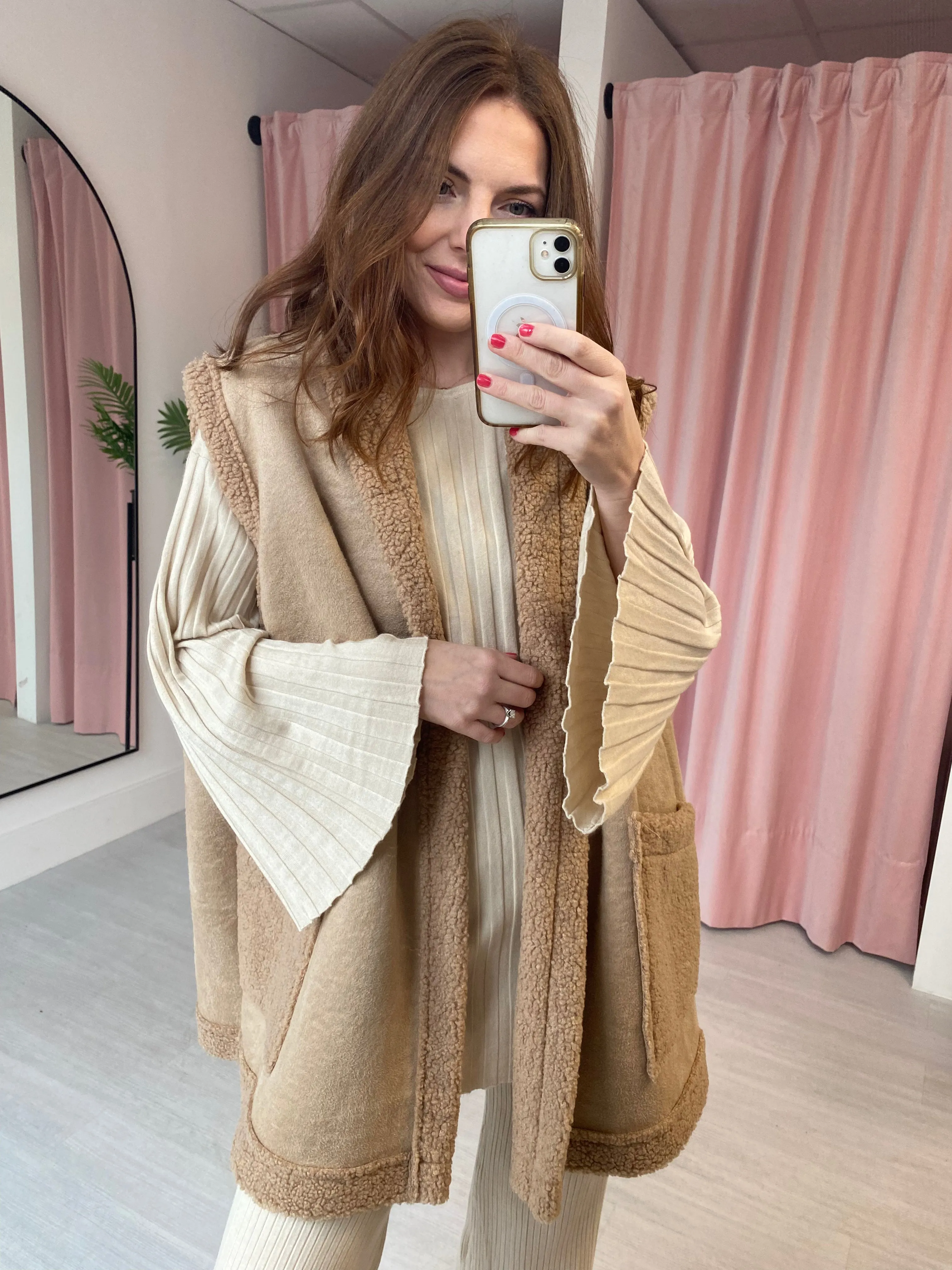 Ribbed Knit Lounge Set - Cream