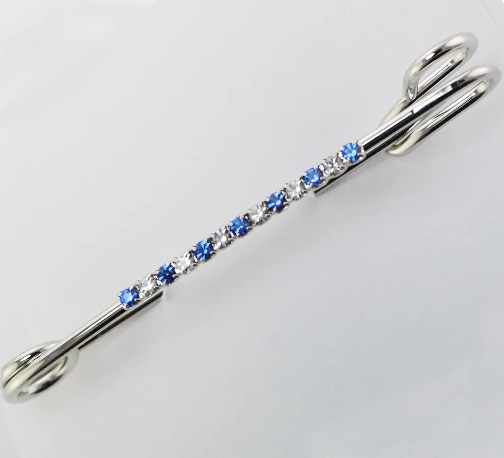 Sapphire Blue/Rhinestone Strip Stock Pin