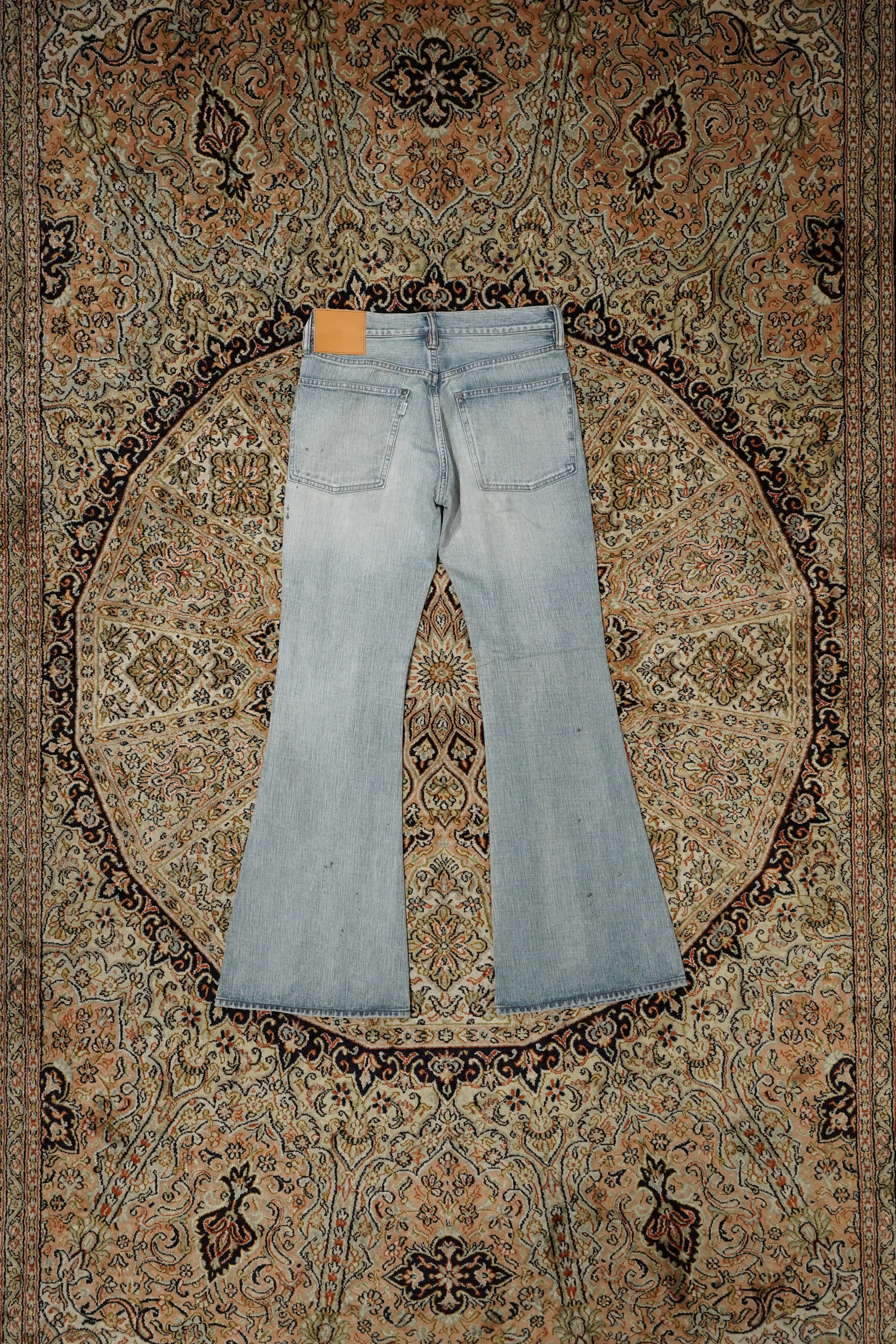 SUGARHILL FADED MODERN DENIM WESTERN FLARED TROUSERS