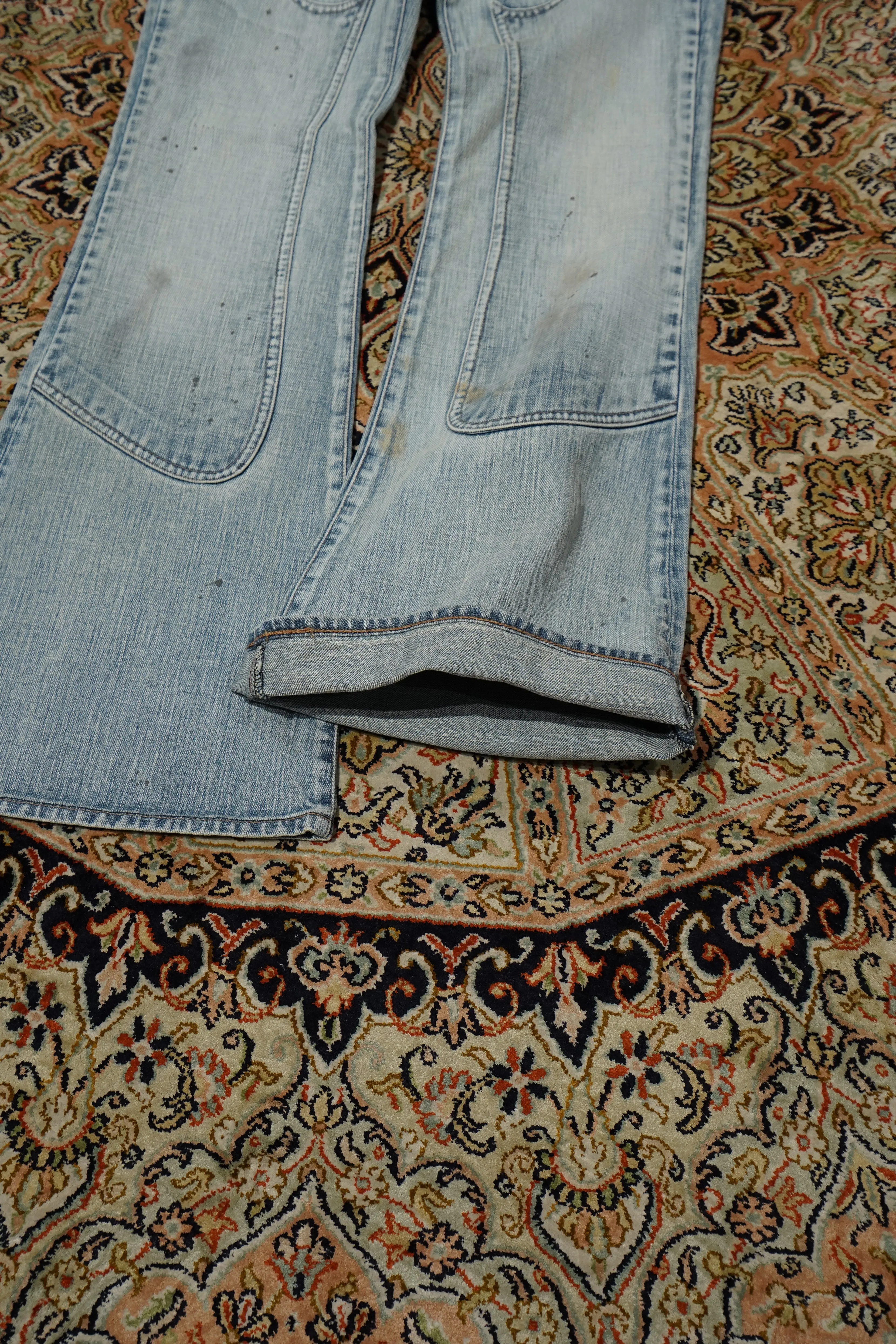 SUGARHILL FADED MODERN DENIM WESTERN FLARED TROUSERS