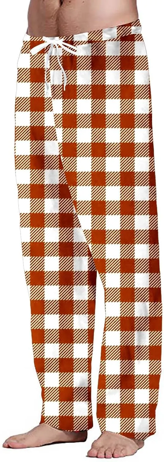 Sweatpants for Men Tapered Fashion Men's Casual Plaid Loose Sports Plaid Pajama Pants Pants Lightweight Workout