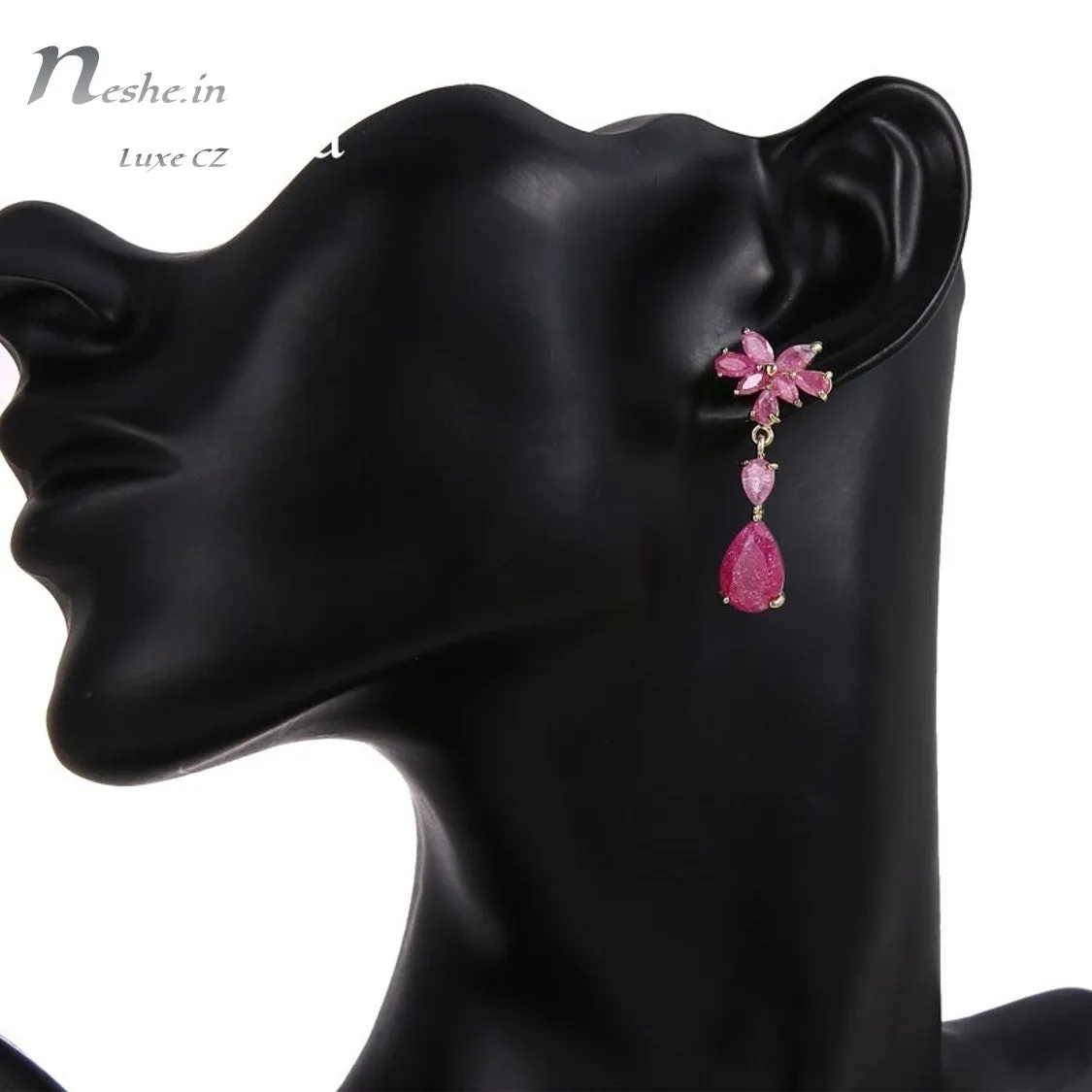 Tropical Style Dazzling CZ Crystal Waterdrop Dangle Earrings Multicolor - 3 Colors