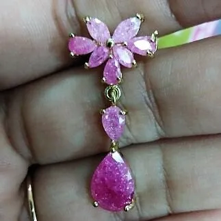 Tropical Style Dazzling CZ Crystal Waterdrop Dangle Earrings Multicolor - 3 Colors