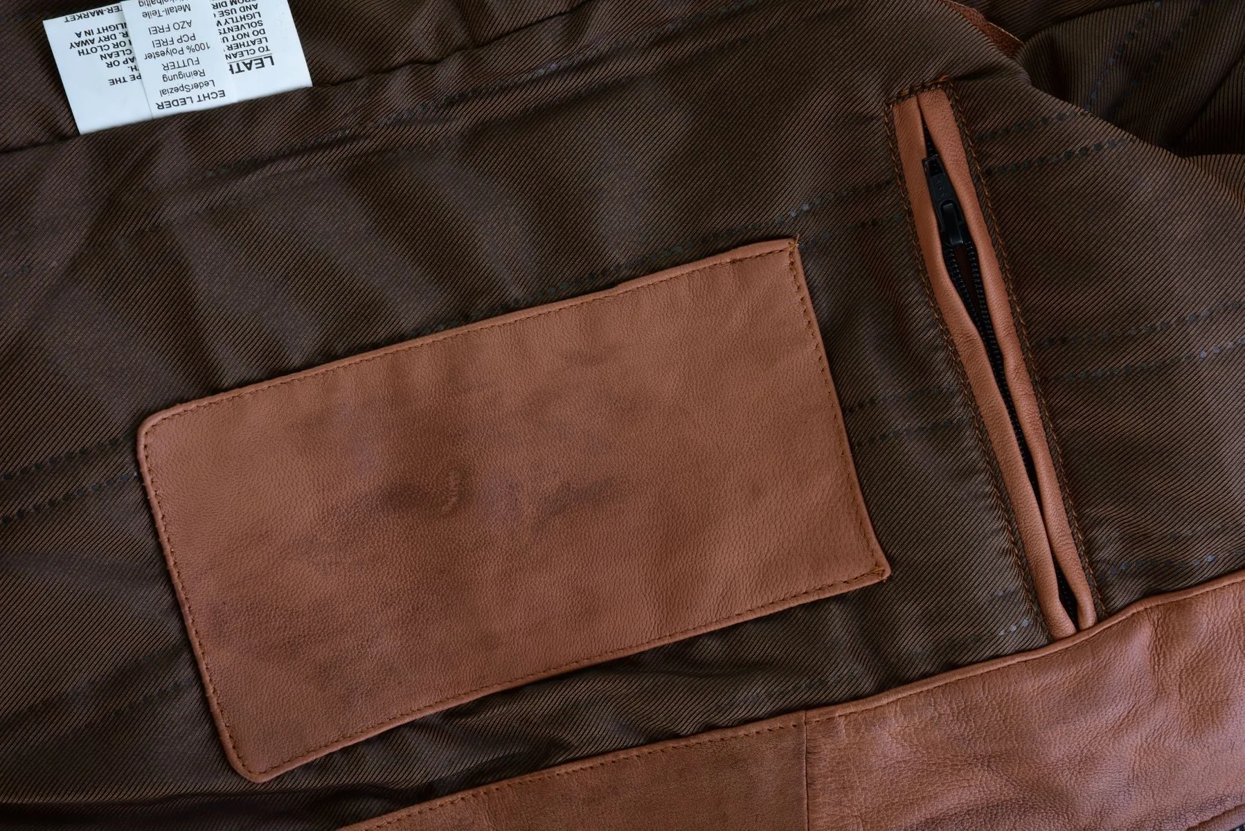 Vance Leather Men's Cafe Racer Waxed Lambskin Austin Brown Motorcycle Leather Jacket