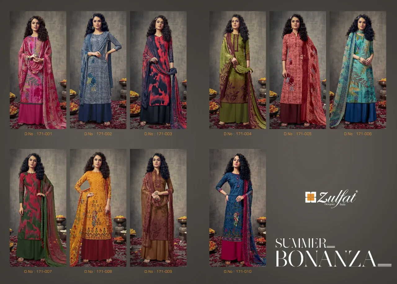Zufat Presents Summer Bonanza Cotton Digital Designer Salwar Suit