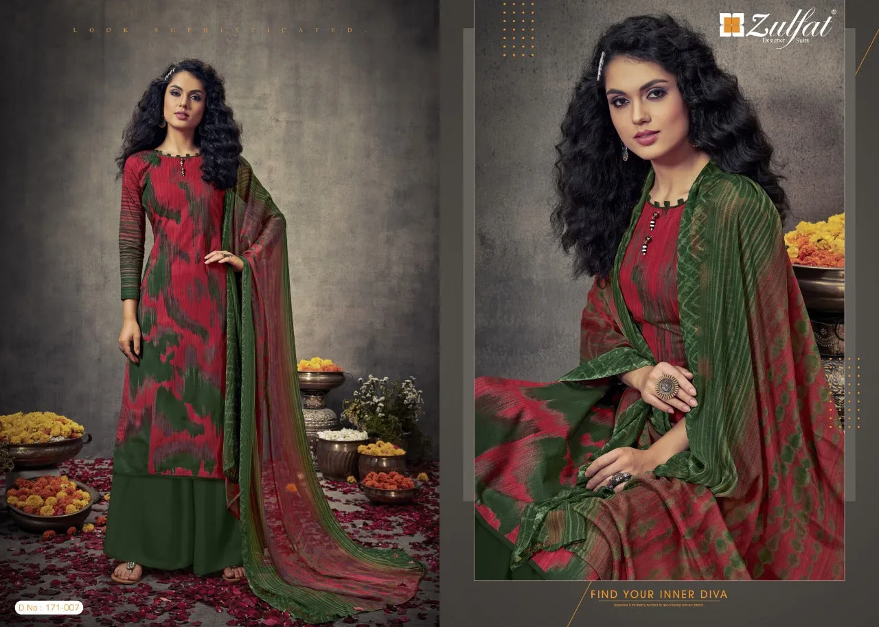 Zufat Presents Summer Bonanza Cotton Digital Designer Salwar Suit